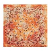 Bandana 100% cotone - motivo cashmere - effetto sbiadito - Arancione x1