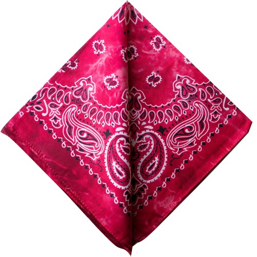 Bandana 100% cotone - motivo cashmere - effetto sbiadito - Rosso x1
