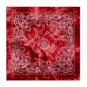 Bandana 100% cotone - motivo cashmere - effetto sbiadito - Rosso x1