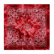 Bandana 100% cotone - motivo cashmere - effetto sbiadito - Rosso x1