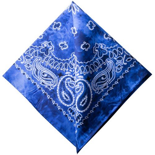 Bandana 100% cotone - motivo Cashmere - effetto sbiadito - Royal Blue x1