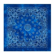 Bandana 100% cotone - motivo Cashmere - effetto sbiadito - Royal Blue x1