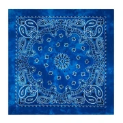 Bandana 100% cotone - motivo Cashmere - effetto sbiadito - Royal Blue x1