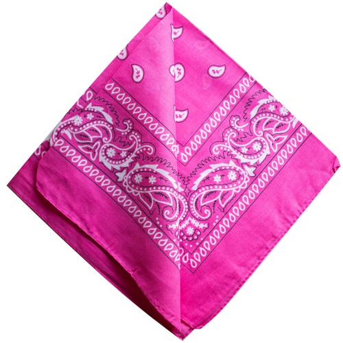 Bandana 100% cotone - Cashmere - Rosa fluo x1