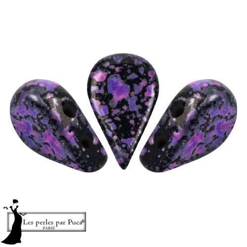 Perla in vetro Amos® di Puca® 5x8 mm - Smalto viola e rosa x10 g
