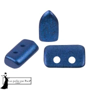 Perla in vetro Piros® di Puca® 2x5 mm - Blu Caraibi metallizzato opaco x10 g
