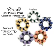 Perla in vetro Piros® di Puca® 2x5 mm - Blu Caraibi metallizzato opaco x10 g