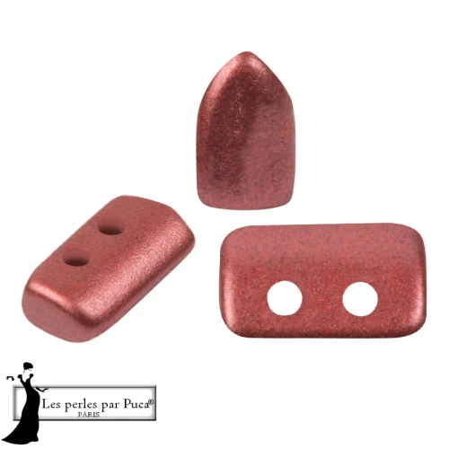 Perla in vetro Piros® di Puca® 2x5 mm - Cherry Metallic Opaco x10 g