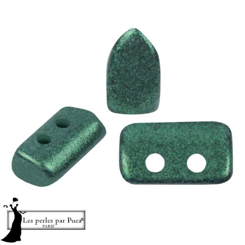 Perla in vetro Piros® di Puca® 2x5 mm - Green Forest Metallic Opaco x10 g