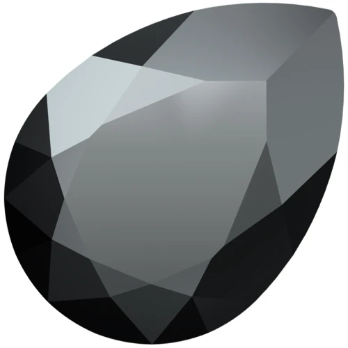 Cabochon PureCrystal 4320 6x4 mm - Jet Hematite x1