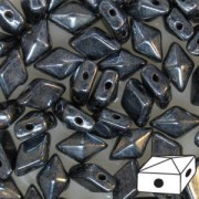 Diamonduo 2-hole mm.5x8 Jet Hematite x10g
