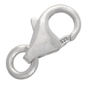 Chiusura a moschettone da 7 mm con anello aperto - Argento 925 x1|raw }}