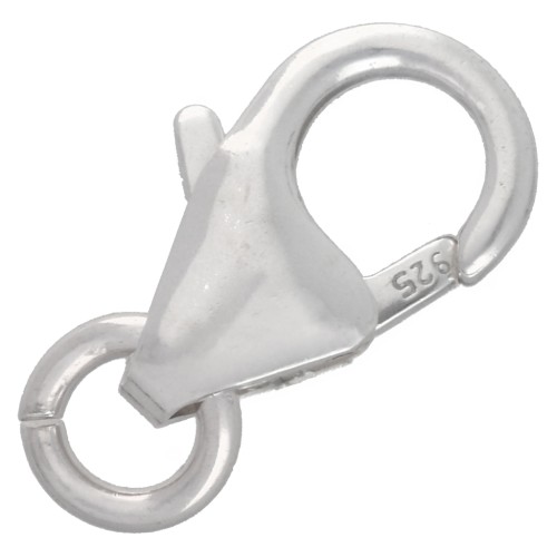 Chiusura a moschettone da 8 mm con anello aperto - Argento 925 x1