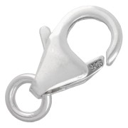 Chiusura a moschettone da 10 mm con anello aperto - Argento 925 x1