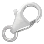 Chiusura a moschettone da 10 mm con anello aperto - Argento 925 x1