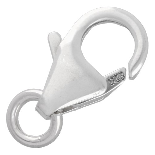 Chiusura a moschettone da 10 mm con anello aperto - Argento 925 x1