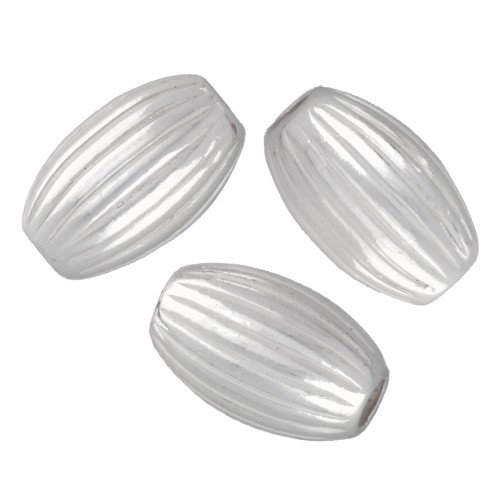 Perla color oliva striata 4,5x3 mm - Argento 925 x15