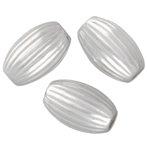 Perla color oliva striata 7x4 mm - Argento 925 x10