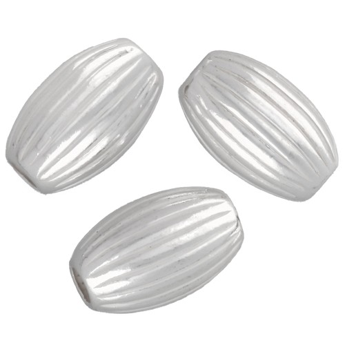 Perla color oliva striata 8x5 mm - Argento 925 x5