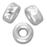 Perla Heishi a forma di disco con finitura diamantata, 4 mm - Argento 925 x10
