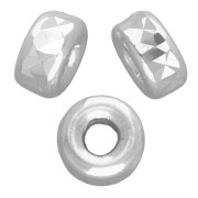 Perla Heishi a forma di disco con finitura diamantata, 5 mm - Argento 925 x5