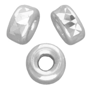 Perla Heishi a forma di disco con finitura diamantata, 5 mm - Argento 925 x5