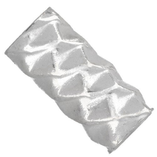 Perla a tubo 10x4,5 mm con effetto diamantato - Argento 925 x1