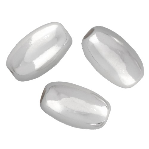 Perla color oliva 7x4 mm - Argento 925 x10