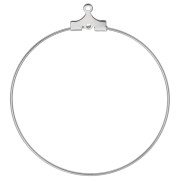 Supporti per orecchini - Créoles 40 mm - 1 foro - Argento x2
