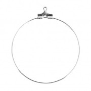 Supporti per orecchini - Créoles 40 mm - 1 foro - Argento x2