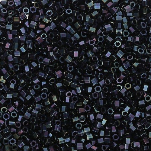 Miyuki Delica 15/0 Hex Cut DBSC0002 - Blu scuro Iris metallizzato x5g