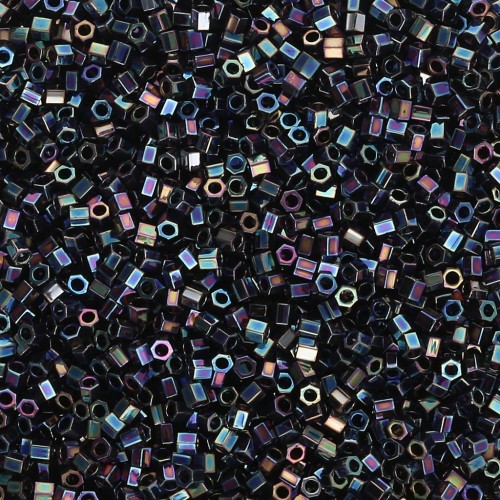 Miyuki Delica 15/0 Hex Cut DBSC0005 - Blu iris variegato metallizzato x5 g