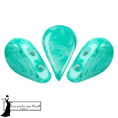Perla in vetro Amos® di Puca® 5x8 mm - Emerald Mishmash x10 g