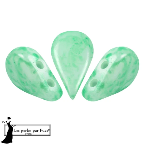 Perla in vetro Amos® di Puca® 5x8 mm - Green Mishmash x10 g