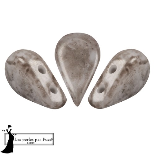 Perla in vetro Amos® di Puca® 5x8 mm - Taupe Mishmash x10 g