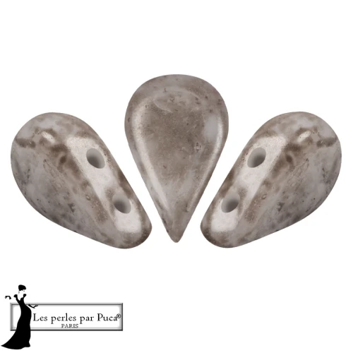 Perla in vetro Amos® di Puca® 5x8 mm - Taupe Mishmash x10 g