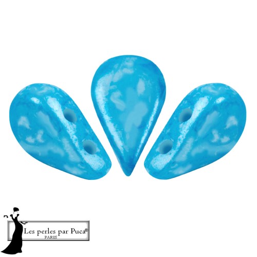 Perla in vetro Amos® di Puca® 5x8 mm - Turchese Mishmash x10 g