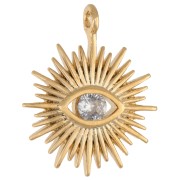 Ciondolo a forma di occhio di sole in ossido di zirconio 14,7x12 mm dorato in oro fino - Cristallo x1|raw }}