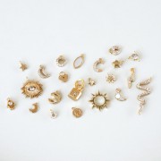 Ciondolo a forma di occhio di sole in ossido di zirconio 14,7x12 mm dorato in oro fino - Cristallo x1