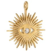 Ciondolo a forma di occhio di sole in ossido di zirconio 14,7x12 mm dorato in oro fino - Cristallo x1