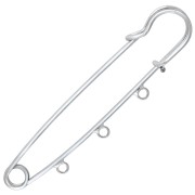 Spilla di sicurezza - 3 anelli decorativi 75 mm - Argento x1