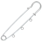 Spilla di sicurezza - 3 anelli decorativi 75 mm - Argento x1