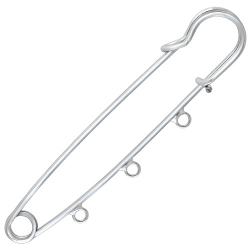 Spilla di sicurezza - 3 anelli decorativi 75 mm - Argento x1