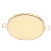Distanziatore per cabochon ovale a base piatta 25x18 mm - Oro x1