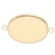 Distanziatore per cabochon ovale a base piatta 25x18 mm - Oro x1