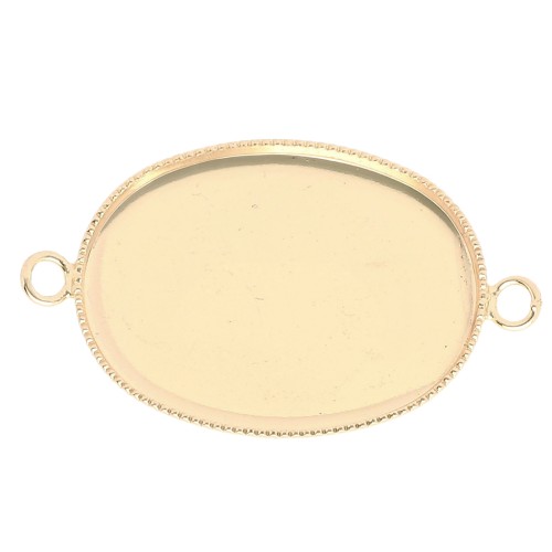 Distanziatore per cabochon ovale a base piatta 25x18 mm - Oro x1
