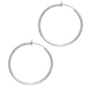 Clip Créoles - Per orecchie non forate 35 mm - Argento x2|raw }}