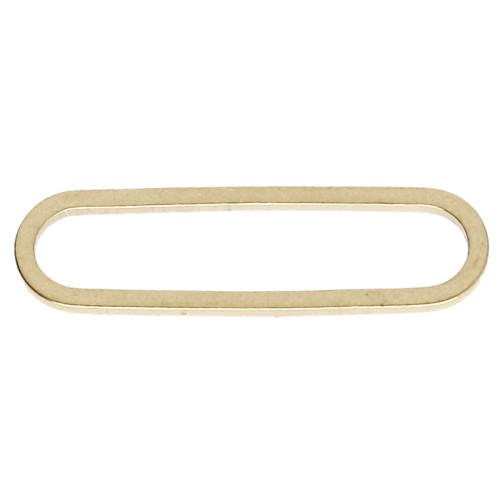 Anelli di montaggio e intreccio rettangolari arrotondati 22x6 mm - Ottone grezzo x1