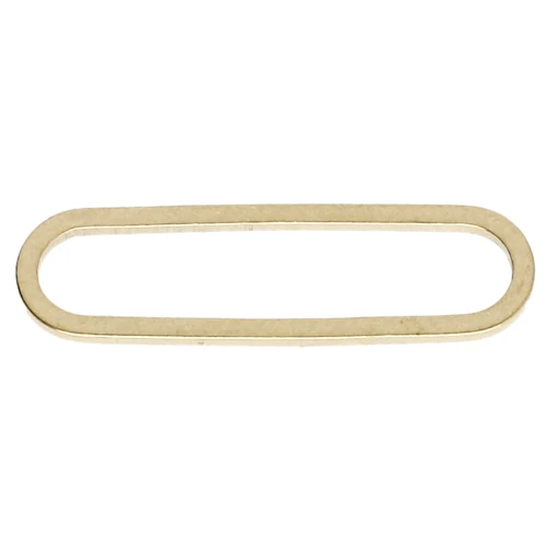 Anelli di montaggio e intreccio rettangolari arrotondati 22x6 mm - Ottone grezzo x1