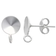 Orecchini perno con cabochon Rivoli 1122 da 8 mm e anello aperto - Argento 925 x2